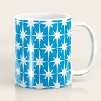 Midcentury Modern Atomic Age Starburst Pattern in Blue Coffee Mug Gallery Image 1
