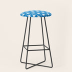 Midcentury Modern Atomic Age Starburst Pattern in Blue Stool Gallery Image 1