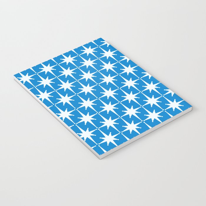 Midcentury Modern Atomic Age Starburst Pattern in Blue Notebook Gallery Image 3