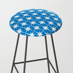 Midcentury Modern Atomic Age Starburst Pattern in Blue Stool Gallery Image 2