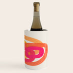 Funky Retro 70's Style Pattern Orange Pink Greindent Striped Circles Mid Century Colorful Pop Art Wine Chiller Gallery Image 3
