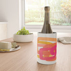 Funky Retro 70's Style Pattern Orange Pink Greindent Striped Circles Mid Century Colorful Pop Art Wine Chiller Gallery Image 4