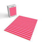 Preppy Hot Pink and Red Classic Double Stripes Contemporary Vertical Stripe Pattern Jigsaw Puzzle Gallery Image 2