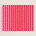 Preppy Hot Pink and Red Classic Double Stripes Contemporary Vertical Stripe Pattern Jigsaw Puzzle Gallery Image 1