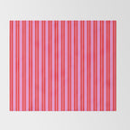 Preppy Hot Pink and Red Classic Double Stripes Contemporary Vertical Stripe Pattern Throw Blanket Gallery Image 2