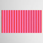 Preppy Hot Pink and Red Classic Double Stripes Contemporary Vertical Stripe Pattern Tablecloth Gallery Image 2