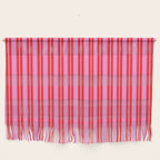 Preppy Hot Pink and Red Classic Double Stripes Contemporary Vertical Stripe Pattern Wall Hanging Gallery Image 1