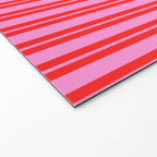 Preppy Hot Pink and Red Classic Double Stripes Contemporary Vertical Stripe Pattern Welcome Mat Gallery Image 2