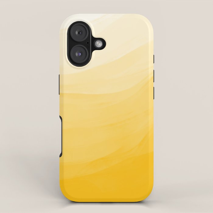 Monochromatic Pale Yellow into Gold Abstract Painting iPhone Case Gallery Image 1