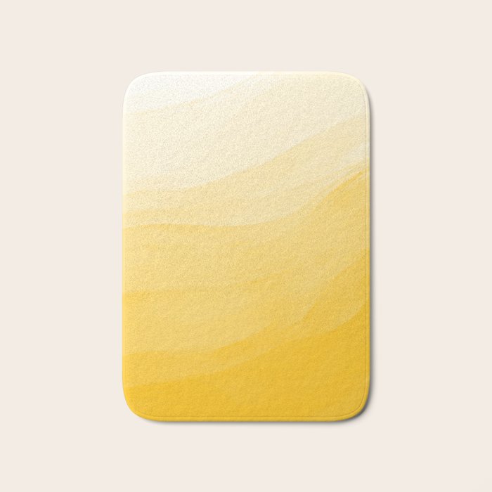 Monochromatic Pale Yellow into Gold Abstract Painting Bath Mat Gallery Image 1