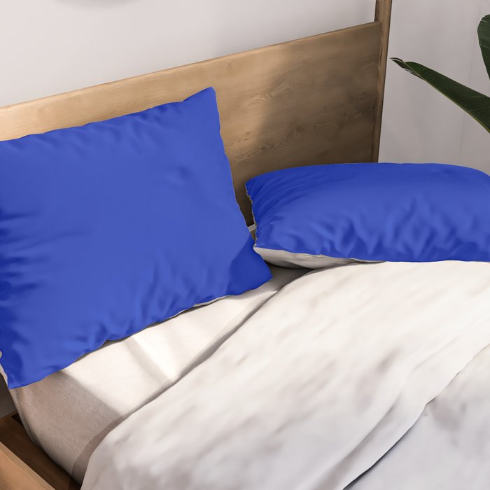 ROYAL BLUE Solid Color Plain Bold  Vibrant Blue Shade  Pillow Sham Gallery Image 2
