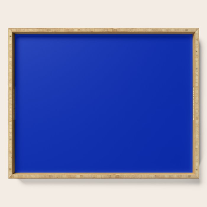 ROYAL BLUE Solid Color Plain Bold  Vibrant Blue Shade  Serving Tray Gallery Image 1