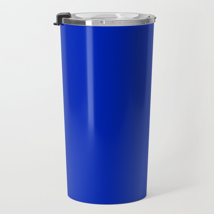 ROYAL BLUE Solid Color Plain Bold  Vibrant Blue Shade  Travel Mug Gallery Image 3