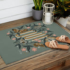 Oui Butterflies - Mint & Gold Outdoor Rug Gallery Image 2