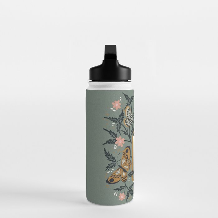 Oui Butterflies - Mint & Gold Water Bottle Gallery Image 3