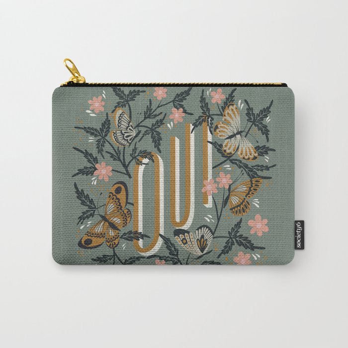 Oui Butterflies - Mint & Gold Carry All Pouch Gallery Image 1