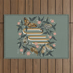 Oui Butterflies - Mint & Gold Outdoor Rug Gallery Image 1