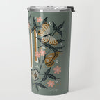 Oui Butterflies - Mint & Gold Travel Mug Gallery Image 2