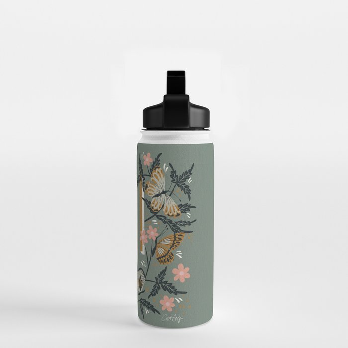 Oui Butterflies - Mint & Gold Water Bottle Gallery Image 2