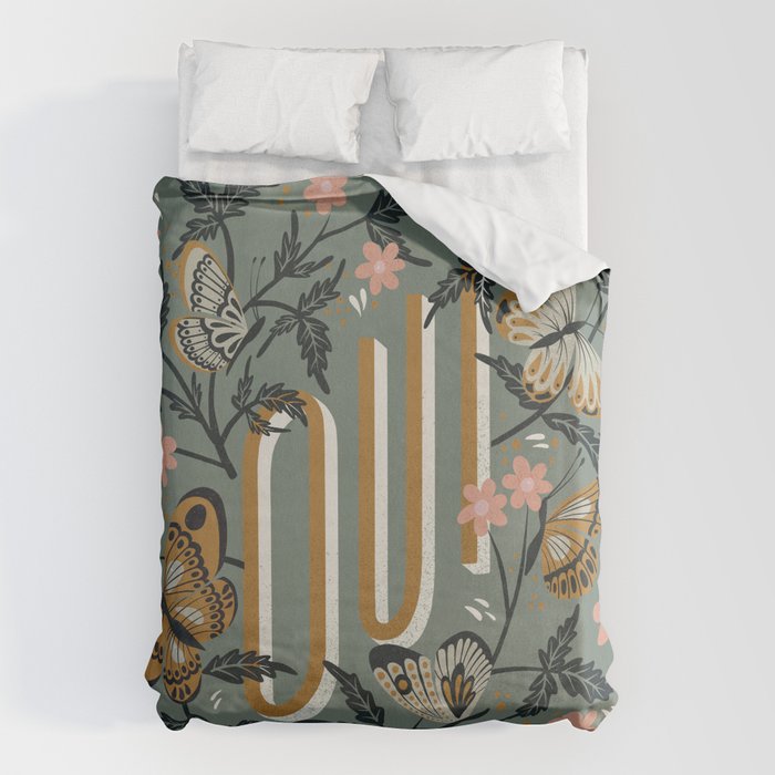 Oui Butterflies - Mint & Gold Duvet Cover Gallery Image 6
