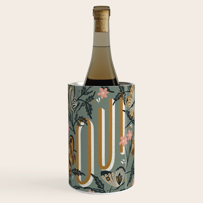 Oui Butterflies - Mint & Gold Wine Chiller Gallery Image 1