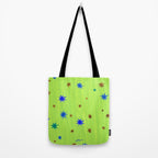 Celestial Star Twinkle in Galaxy Green Watercolor Tote Bag Gallery Image 2