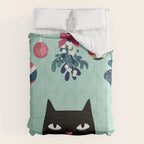 Mistletoe? (Black Cat) Comforter Gallery Image 6