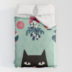 Mistletoe? (Black Cat) Duvet Cover Gallery Image 6