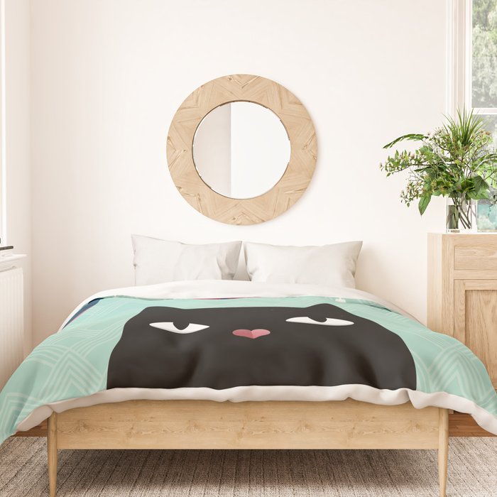 Mistletoe? (Black Cat) Duvet Cover Gallery Image 3