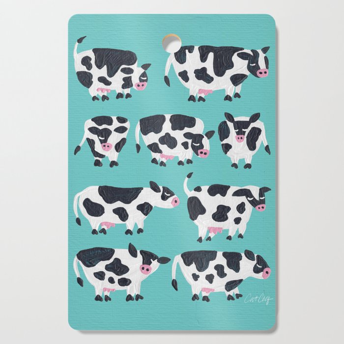 Cow Collection - Turquoise Cutting Board Gallery Image 1