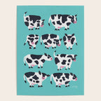 Cow Collection - Turquoise Poster Gallery Image 4