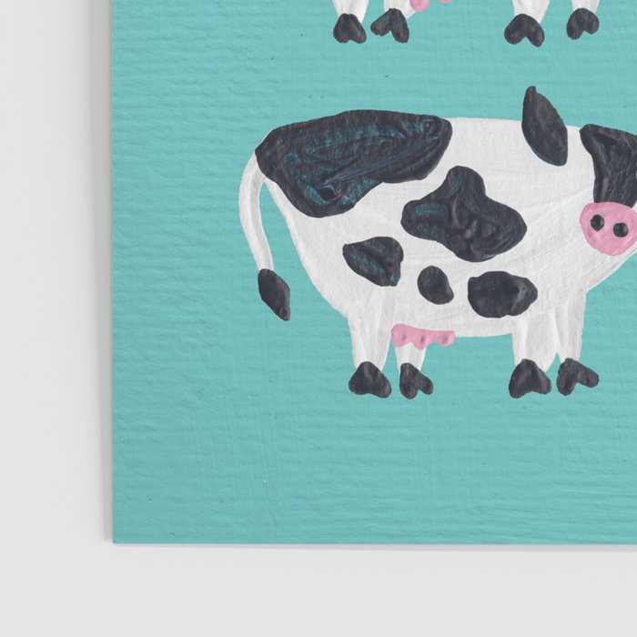 Cow Collection - Turquoise Poster Gallery Image 3