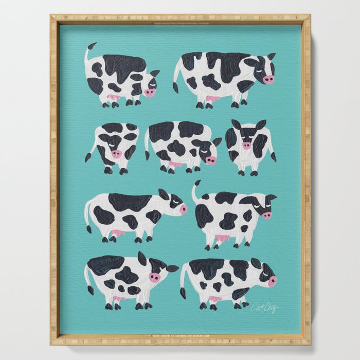 Cow Collection - Turquoise Serving Tray Gallery Image 1