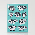 Cow Collection - Turquoise Stationery Card Gallery Image 2