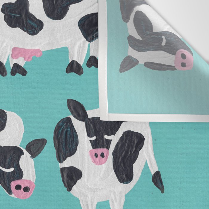 Cow Collection - Turquoise Wall Tapestry Gallery Image 3