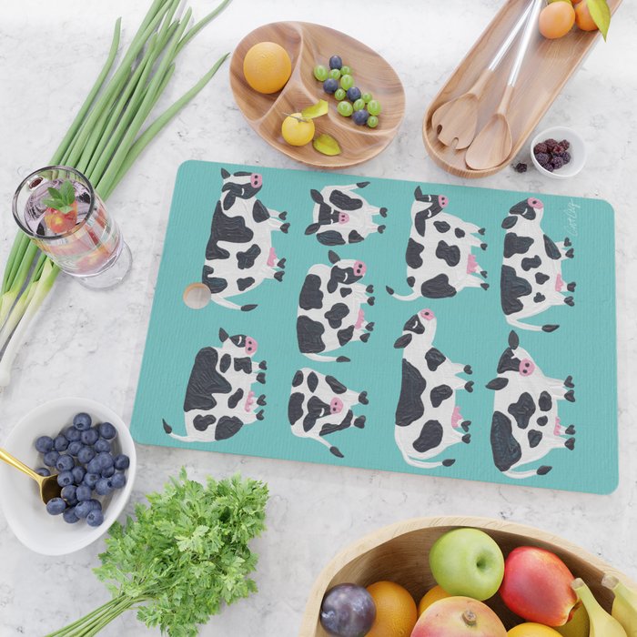 Cow Collection - Turquoise Cutting Board Gallery Image 2