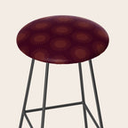 Boho Summer Sun Pattern XIII Dark Maroon Red Stool Gallery Image 2