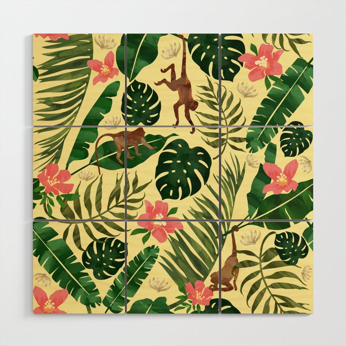 Tropical Garden-Yellow Wood Wall Art Gallery Image 1