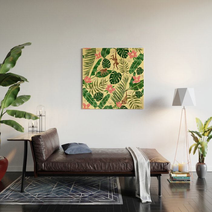 Tropical Garden-Yellow Wood Wall Art Gallery Image 2