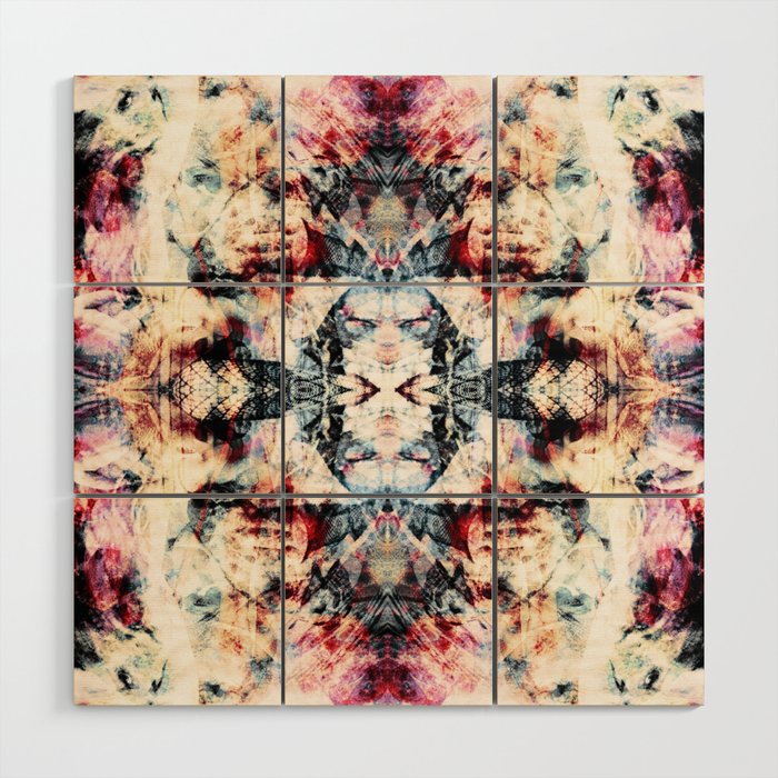 Colorful Abstract Batik Butterfly Rorschach Ink Blot Art Universe No5 Wood Wall Art Gallery Image 1