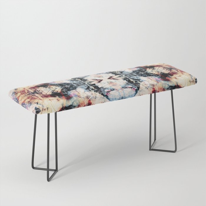 Colorful Abstract Batik Butterfly Rorschach Ink Blot Art Universe No5 Bench Gallery Image 1