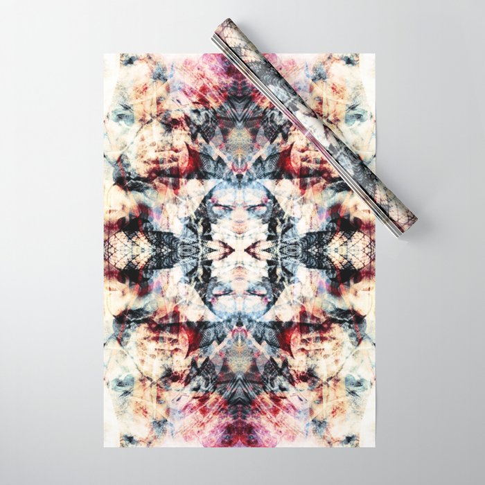 Colorful Abstract Batik Butterfly Rorschach Ink Blot Art Universe No5 Wrapping Paper Gallery Image 1