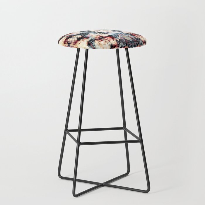 Colorful Abstract Batik Butterfly Rorschach Ink Blot Art Universe No5 Stool Gallery Image 1