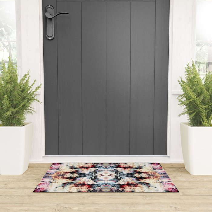 Colorful Abstract Batik Butterfly Rorschach Ink Blot Art Universe No5 Welcome Mat Gallery Image 3