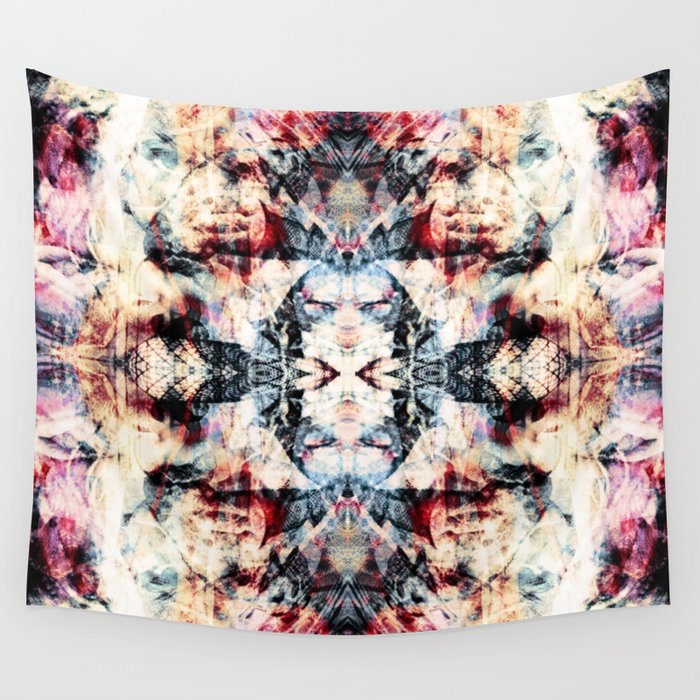 Colorful Abstract Batik Butterfly Rorschach Ink Blot Art Universe No5 Wall Tapestry Gallery Image 4
