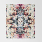 Colorful Abstract Batik Butterfly Rorschach Ink Blot Art Universe No5 Throw Blanket Gallery Image 2