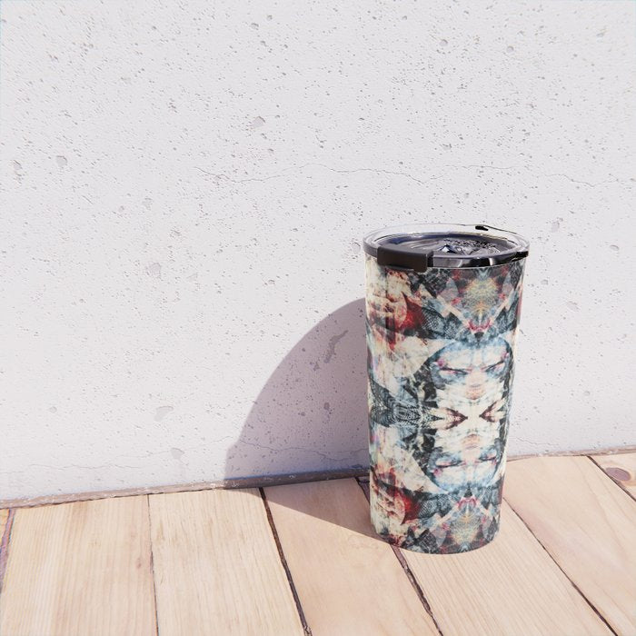 Colorful Abstract Batik Butterfly Rorschach Ink Blot Art Universe No5 Travel Mug Gallery Image 4