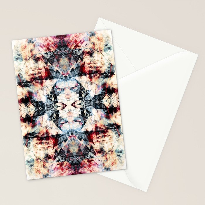 Colorful Abstract Batik Butterfly Rorschach Ink Blot Art Universe No5 Stationery Card Gallery Image 2