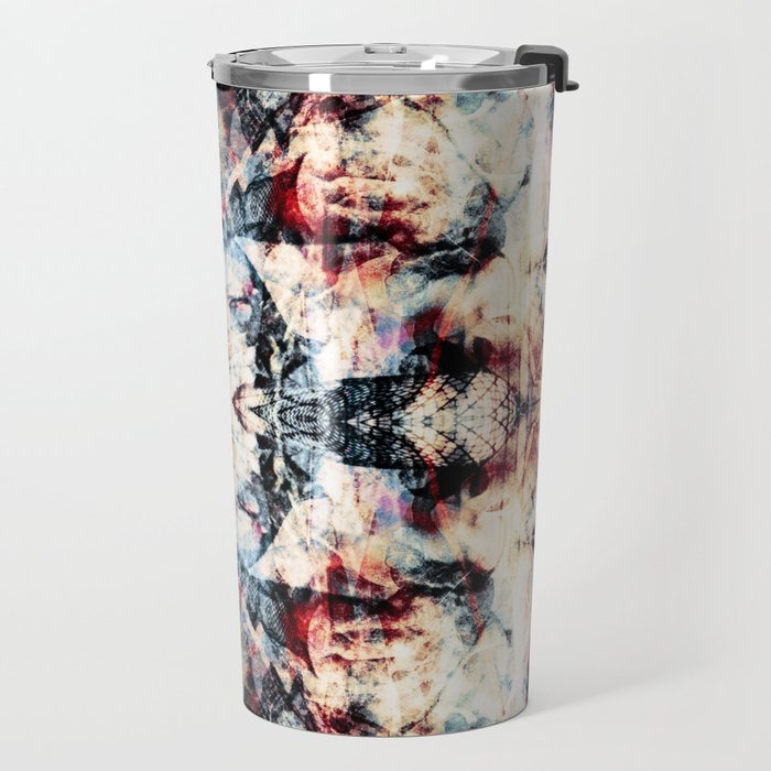 Colorful Abstract Batik Butterfly Rorschach Ink Blot Art Universe No5 Travel Mug Gallery Image 2