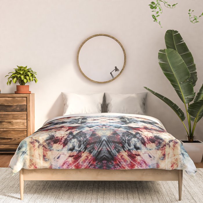 Colorful Abstract Batik Butterfly Rorschach Ink Blot Art Universe No5 Comforter Gallery Image 3